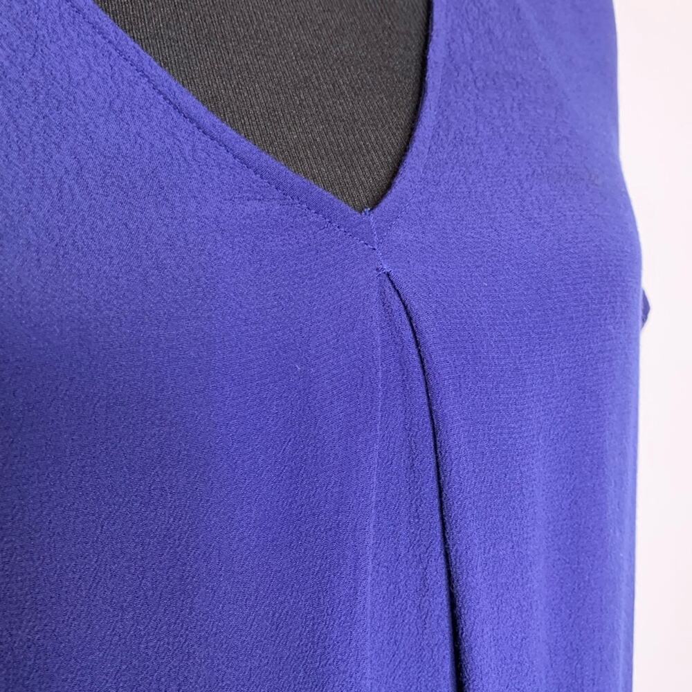 Madewell navy blue v pleated neck shift dress size Medium - Picture 3 of 13